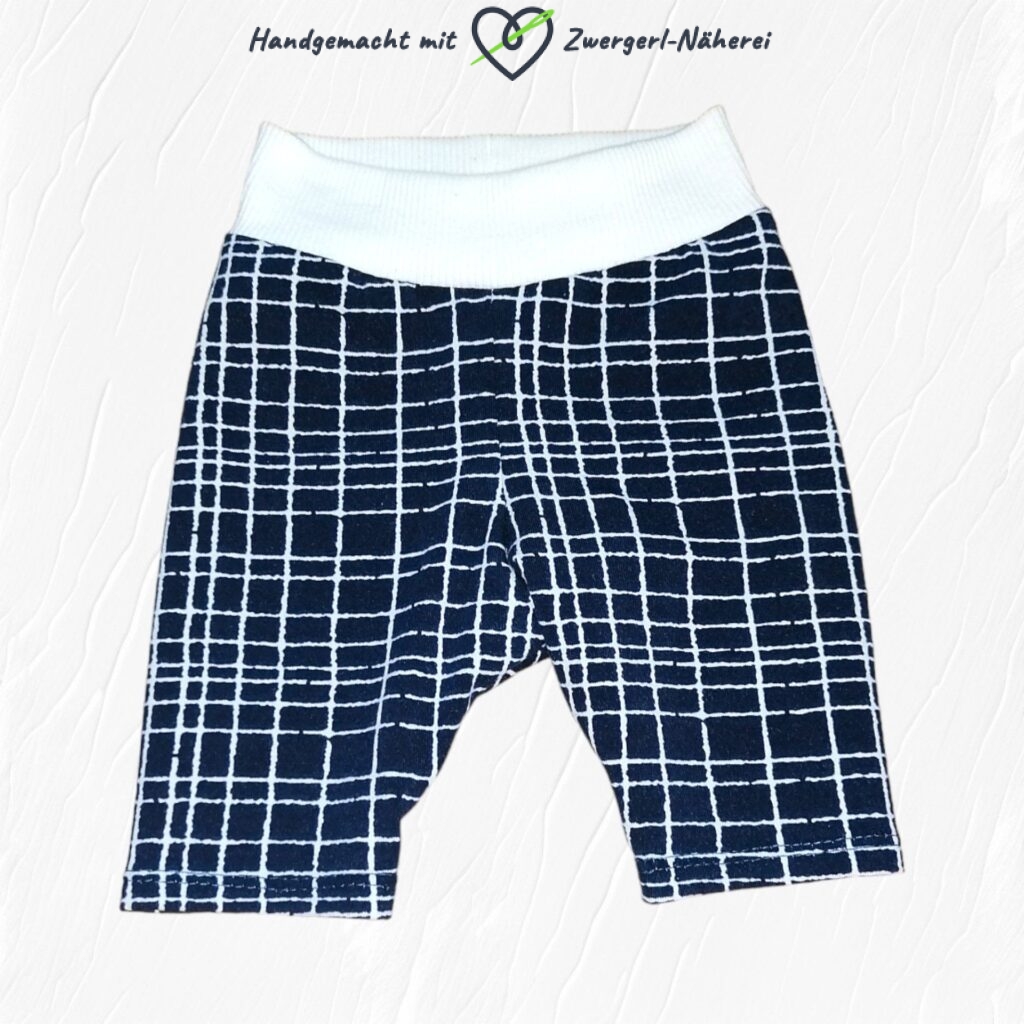 7/8 Kinder-Leggings blauer Gitter-Look aus Bio-Baumwolle