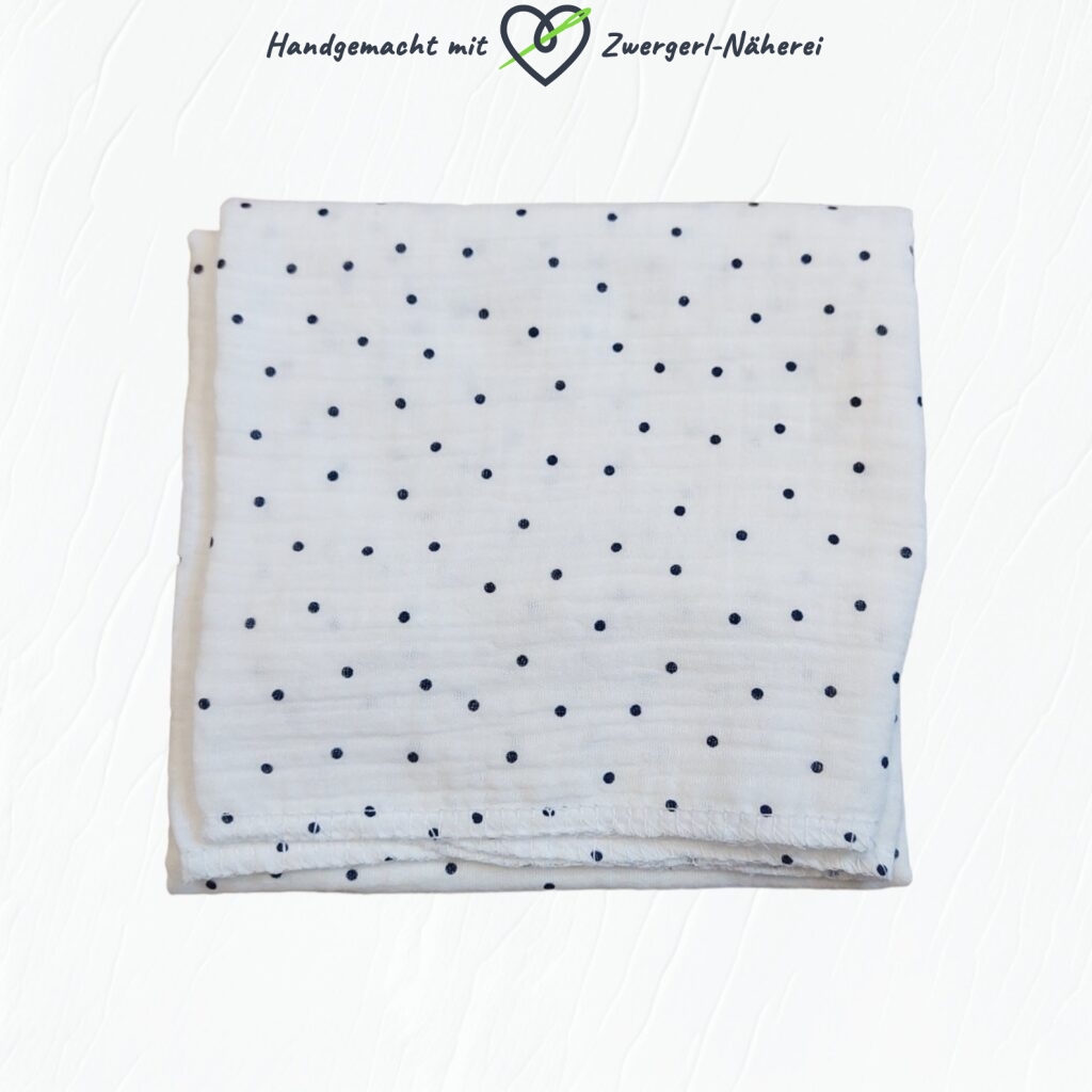 Stoffwindel weiß mit Punkten in Premium Bio-Baumwolle Made in Österreich