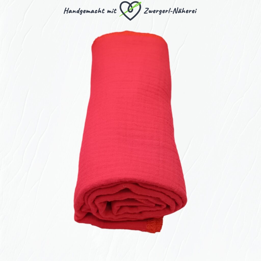 Pucktuch Wickeltuch Rot personalisierbar Baby-Accessoire in Top handmade Qualität aus Österreich