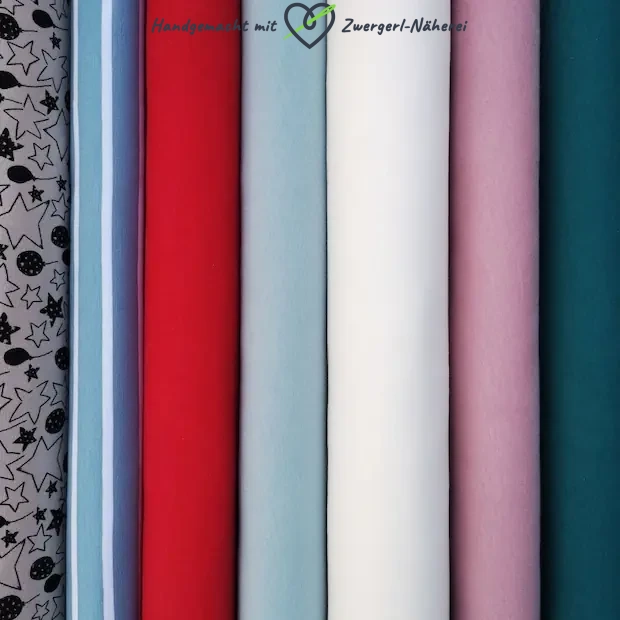 Oeko-Tex Biostoffe wie Baumwolle, Jersey, Fleece. Große Designvielfalt bei der Zwergerl-Näherei