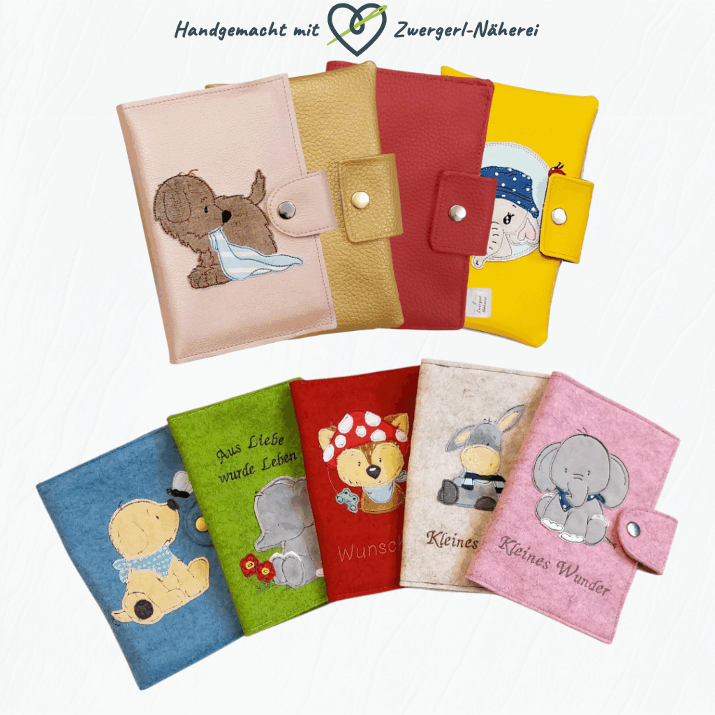 Mutterkindpass Hülle handmade aus Filz oder Kunstleder personalisierbar